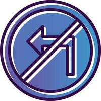 No Turn Left Vector Icon Design