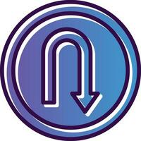 U Turn Vector Icon Design