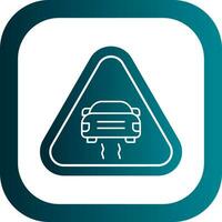 Slippery Road Vector Icon Design