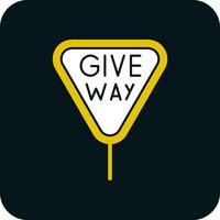 Give Way Vector Icon Design