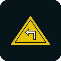 Left Turn Vector Icon Design