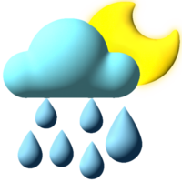 a requintado ilustração apresentando uma desatado mistura do nuvem, chuva, e lua clima ícones. isto cativante obra de arte belas captura a essência do mudando clima condições. png