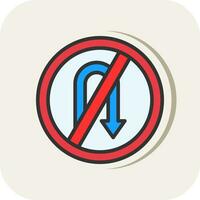 No Turn Vector Icon Design