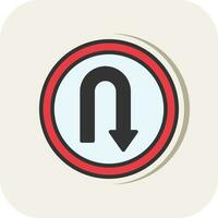 U Turn Vector Icon Design