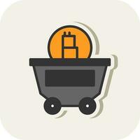 Mine cart Vector Icon Design