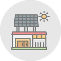 Solar house Vector Icon Design