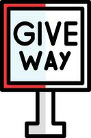 Give Way Vector Icon Design