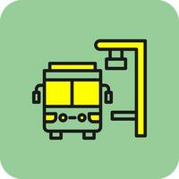 Bus Stop Vector Icon Design