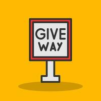 Give Way Vector Icon Design