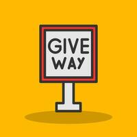 Give Way Vector Icon Design