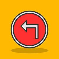 Turn Left Vector Icon Design