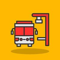 Bus Stop Vector Icon Design