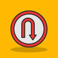 U Turn Vector Icon Design