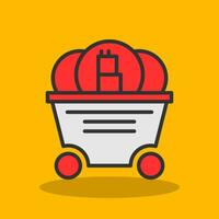 Mine cart Vector Icon Design