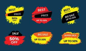 Discount tag collection. Sale advertising labels. Discount tags for promotion.  Modern vector levels sale banner. Promotion price label