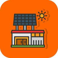 Solar house Vector Icon Design