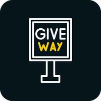 Give Way Vector Icon Design