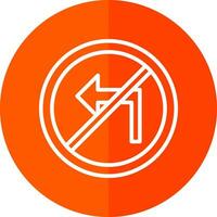 No Turn Left Vector Icon Design
