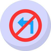 No Turn Left Vector Icon Design