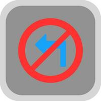 No Turn Left Vector Icon Design