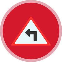 Left Turn Vector Icon Design