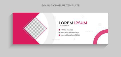 Modern colorful, creative email signature design template for business. Business email signature design pink color. Email signature template in vector. vector