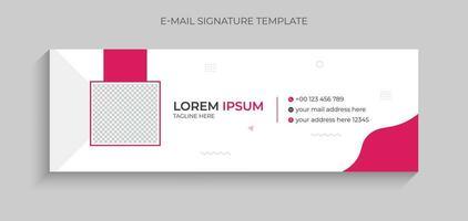 Modern colorful, creative email signature design template for business. Business email signature design pink color. Email signature template in vector. vector