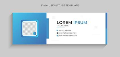 Creative colorful, minimal email signature design template for business. Professional business email signature design blue color. Email signature template in vector. vector