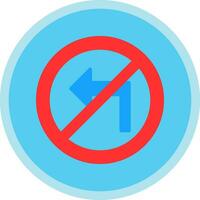 No Turn Left Vector Icon Design