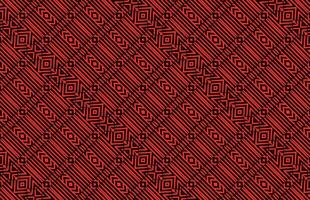 Tribal pattern background red fabric pattern vector