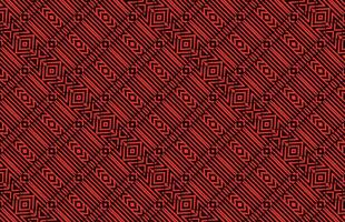 Tribal pattern background red fabric pattern vector