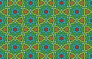 Seamless colorful mandala fabric design pattern vector
