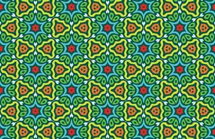 Seamless colorful mandala fabric design pattern vector