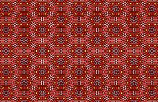 Seamless hexagon colorful fabric pattern vector