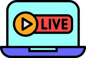 Live Stream Vector Icon Design