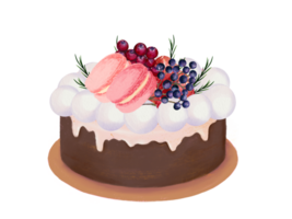 Watercolor illustration holiday valentine birthday festive cake png