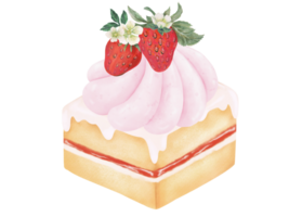 aquarelle illustration vacances Valentin anniversaire de fête gâteau png