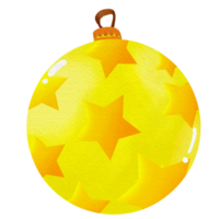 a yellow christmas ball with stars on it png