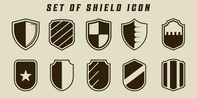 set of isolated shield icon vector illustration template graphic design. bundle collection of various protection or badge of safety sign or symbol