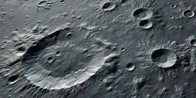 Generative AI, another alien planet surface relief, moon crater. Space background photo