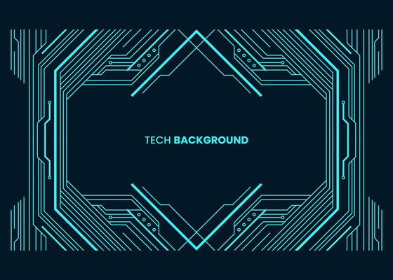 Abstract technology futuristic digital concept square pattern with lighting glowing particles square elements on dark blue background. Vector illustration