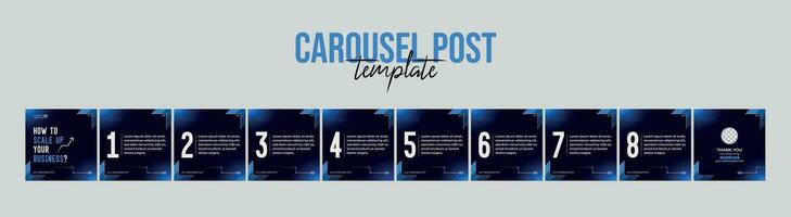 Set Of Carousel Post Template, Editable Carousel Post, social media carousel post for business, vector