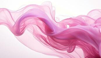 Generative AI, Flowing light pink, viva magenta smoke with splashes. Soft fluid banner, spring female mood, 3D effect, modern macro realistic abstract background illustration, ink in water effect photo