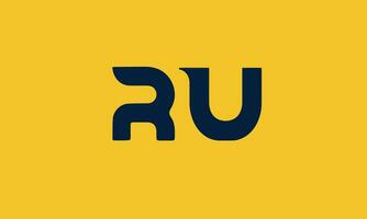 RU, UR, R, U abstract letters logo monogram vector