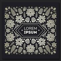 Luxury Christmas frame, abstract sketch winter design templates for package vector