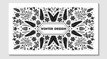 Luxury Christmas frame, abstract sketch winter design templates for package vector