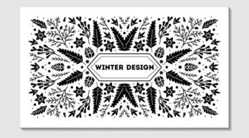 Luxury Christmas frame, abstract sketch winter design templates for package vector