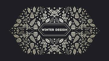 Luxury Christmas frame, abstract sketch winter design templates for package vector