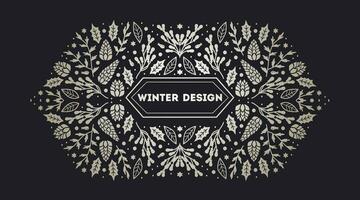 Luxury Christmas frame, abstract sketch winter design templates for package vector