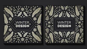 Luxury Christmas frame, abstract sketch winter design templates for package vector